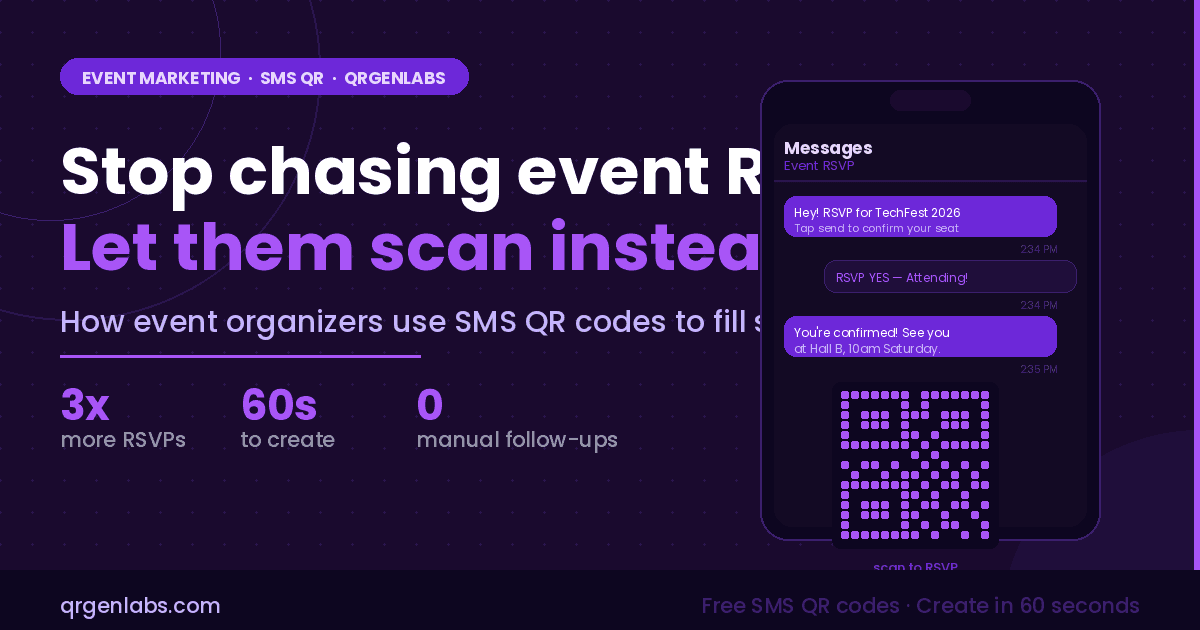 SMS QR Code for Events — Collect RSVPs With One Scan | QRGenLabs
